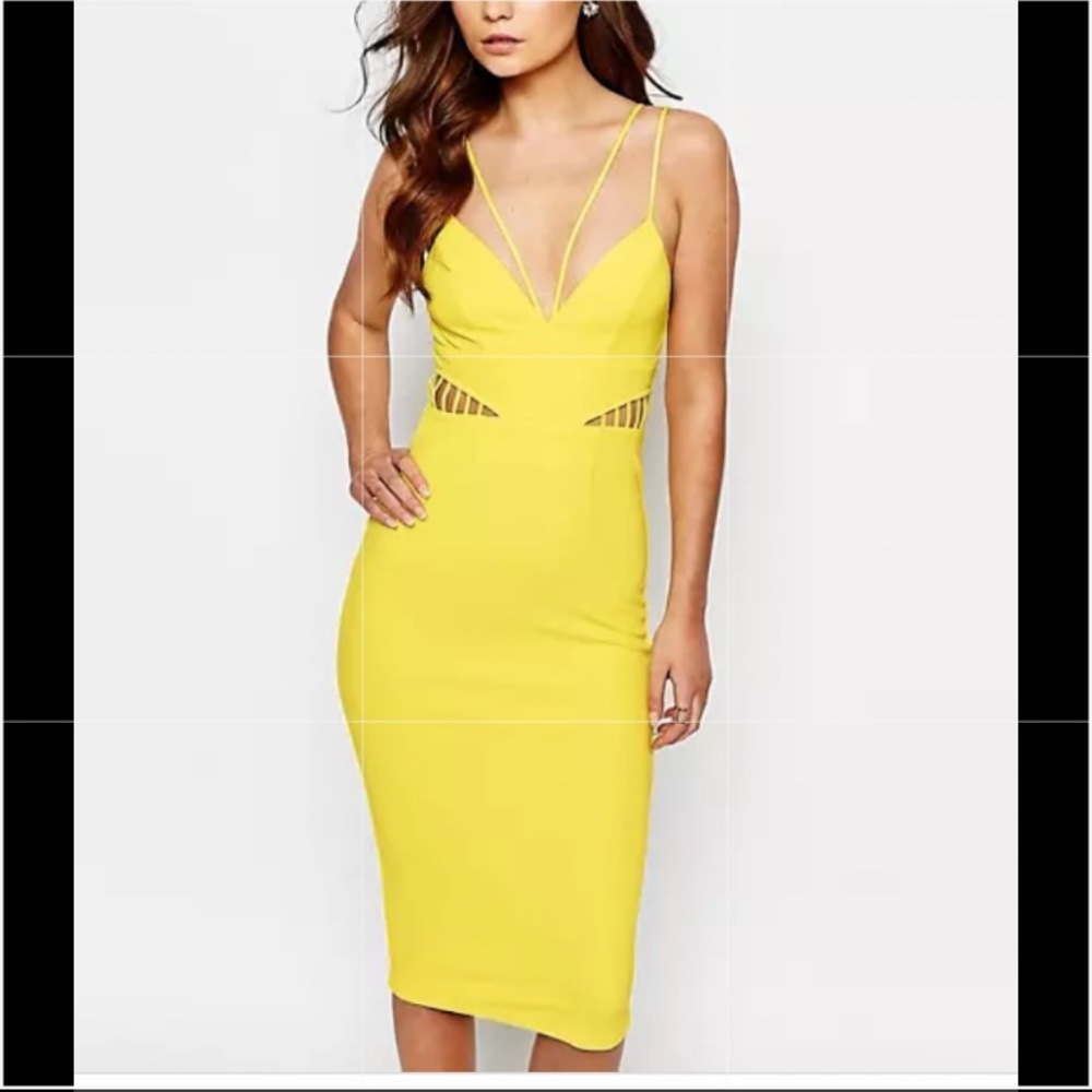 ASOS Ginger Fizz Cut Out Pencil Dress US 4